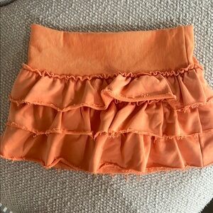 Edikted Orange Bubble Mini Skirt with Ruffled Tiers